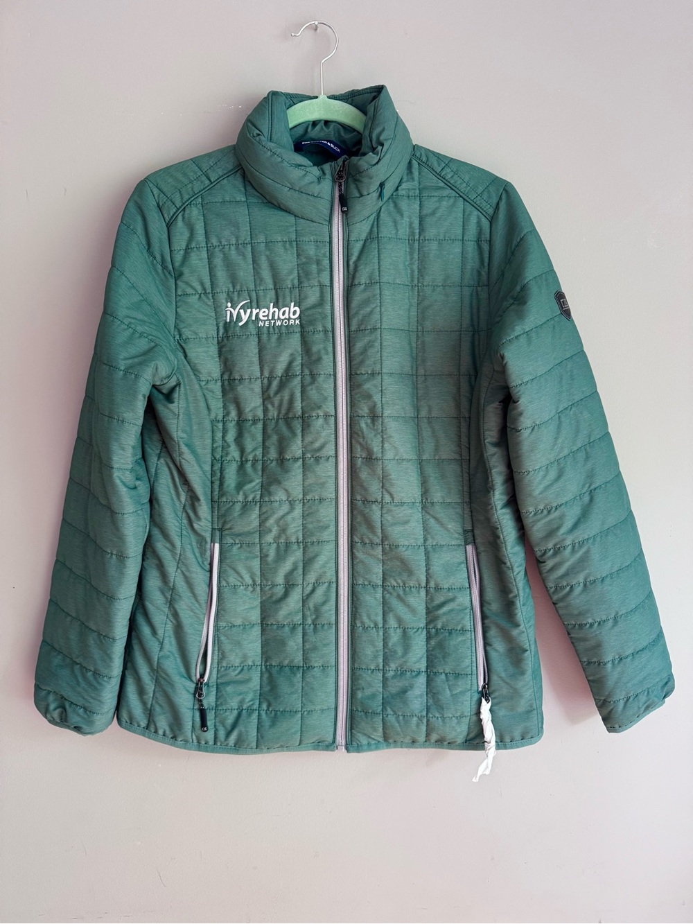Cutter & Buck Rainier Recycled Insulated Printed Puffer Womens Full Zip Jacket L